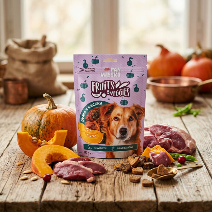 Pan Mięsko Przysmak dla psa Fruits & Veggies Dynia z kaczką 100g