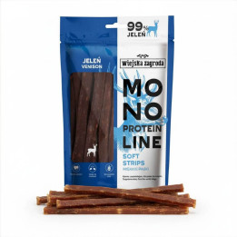 Monoproteinowy przysmak dla dorosłego psa - miękkie paski - Jeleń - 15 szt / op. 100g