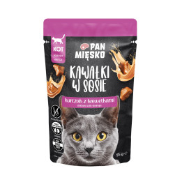 Karma mokra dla kota Pan Mięsko Kawałki w sosie Kurczak z krewetkami (