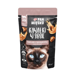 Karma mokra dla kota Pan Mięsko Kawałki w sosie Kurczak z przepiórką (