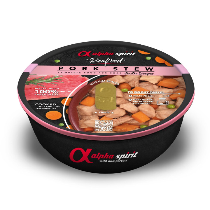 Karma mokra dla psa Alpha Spirit Real Food Pork (dorosły) 280g
